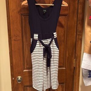 Navy and White Striped Dress
